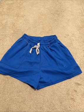 Women's Blue Elastic-Waist Casual Shorts